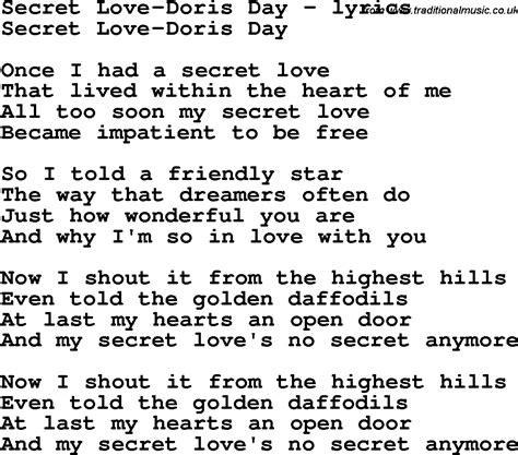 doris day song lyrics|doris day secret love song.